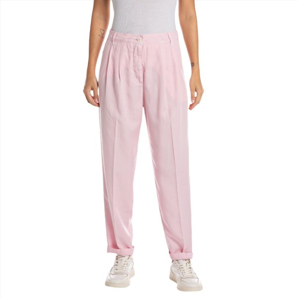 Replay Women s Carrot fit Trouser with Pleats on Sale