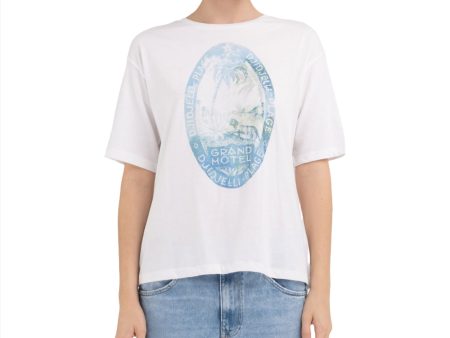 Replay Women s Boxy fit t-shirt with print Cheap