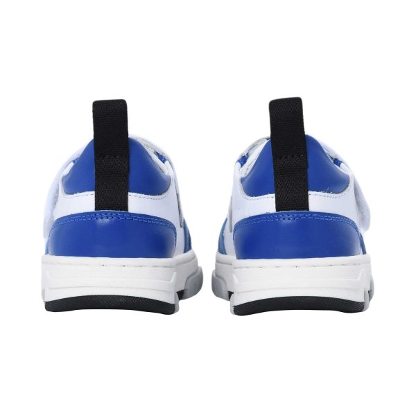 Moschino Kids Boy s White & Blue Sneaker Online Hot Sale