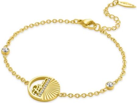 Police Seashell Ladies Gold Plated Bracelet with Crystals Supply