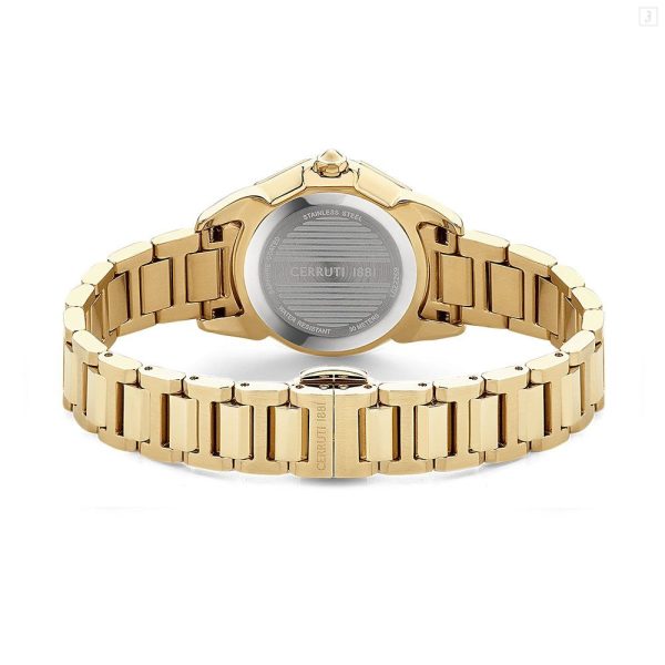 Cerruti Jesina Ladies Blue Puzzle Dial Gold Plated Watch Discount