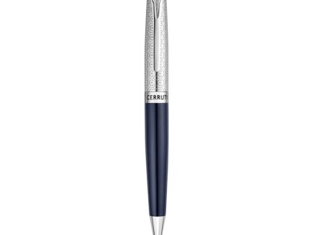 Cerruti Inazio Gents Stainless Steel Lilver And Blue Color Pen Supply