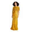 Theia Women s  Gown Gold Bronze Long Dress Fashion