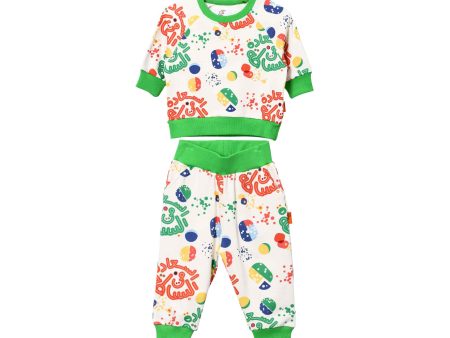 Baby Elephant Kids Girl s White & Multi-color Jogging Suit Discount