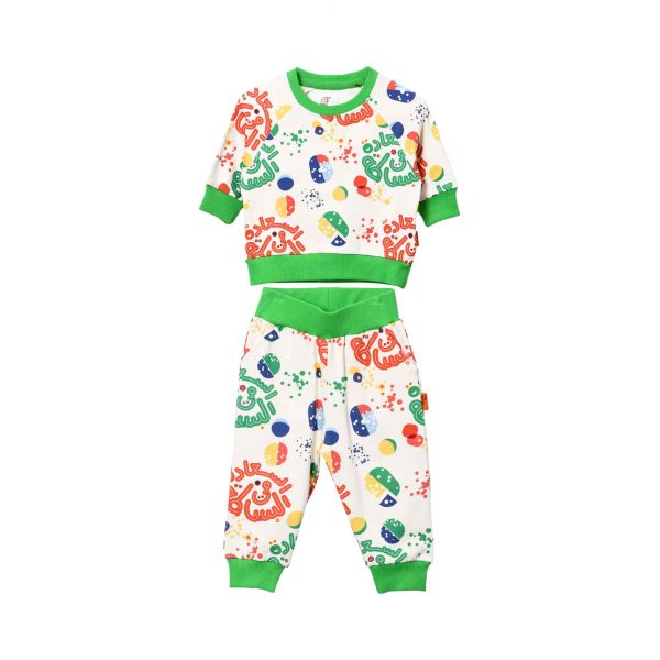 Baby Elephant Kids Girl s White & Multi-color Jogging Suit Discount