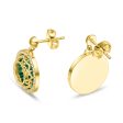 Cerruti 1881 Arabesque.3 Ladies Gold Plated Earrings With Crystal Malachite Online Sale