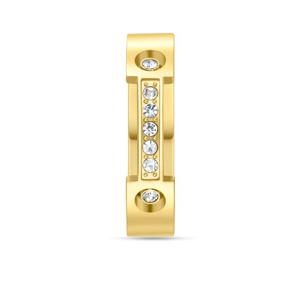 Cerruti 1881 Bridge Ladies Gold Plated Ring  With Crystals Size : 54 Online Hot Sale