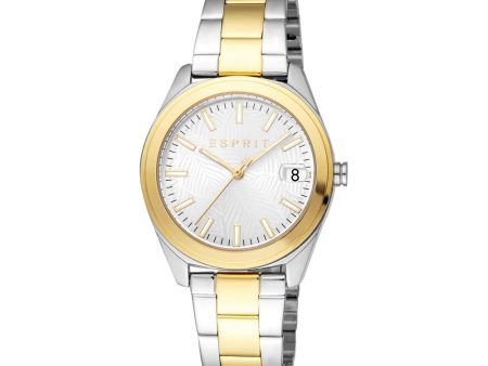 Esprit Coast Ladies Silver Dial Two-Tone Silver Gold Plated Watch For Cheap