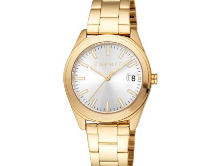 Esprit Coast Ladies Silver Dial Stainless Steel Gold Plated Watch Cheap