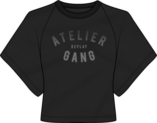 Replay Women s Atelier Replay cropped T-shirt with Print Online Hot Sale