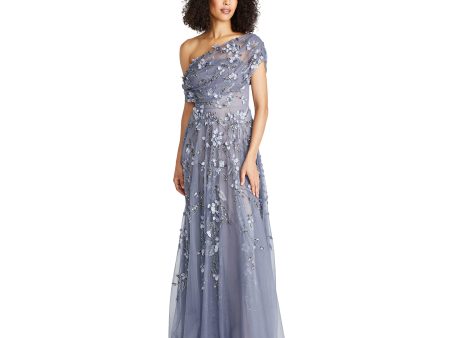 Theia Women s Fiorella Dropped Gown Periwinkle Dress Cheap