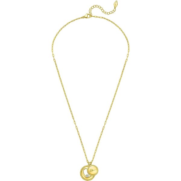 Police Amour Gold Plated Ladies Necklace With Heart Charms and Crystals Sale