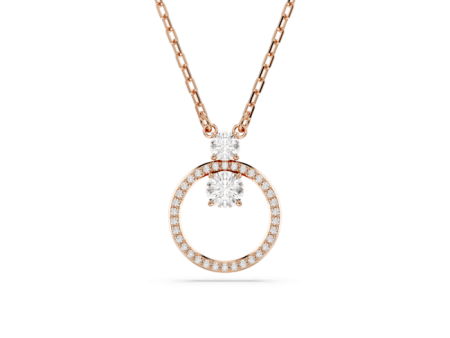 Swarovski Constella necklace pendant Pave, Round cut, White, Rose gold-tone plated Discount