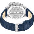 Police Automated Gents Blue Dial Silver Case Blue Leather Strap Watch For Sale