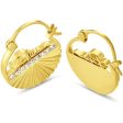 Police Seashell Ladies Gold Plated Earrings with Crystals Hot on Sale