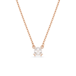 Swarovski Stilla necklace pendant Square cut, White, Rose gold-tone plated Fashion