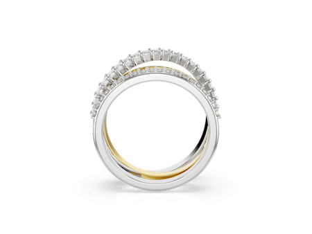 Swarovski Hyperbola Band Ring 3 Mixed Cuts, White, Mixed Metal Finish Online now