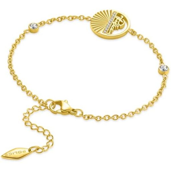 Police Seashell Ladies Gold Plated Bracelet with Crystals Supply