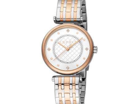 Esprit Riley Ladies Silver Dial Stainless Steel Silver Rose Gold Watch Online Hot Sale