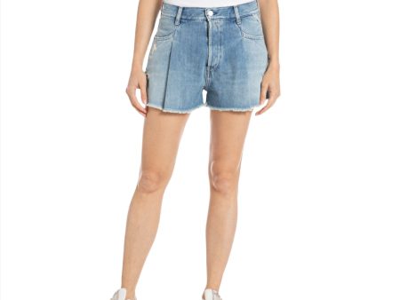 Replay Women s Denim Shorts with Pleats Discount