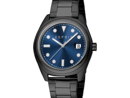 Esprit Johnny II Gents Blue Dial Black Stainless Steel Watch For Sale