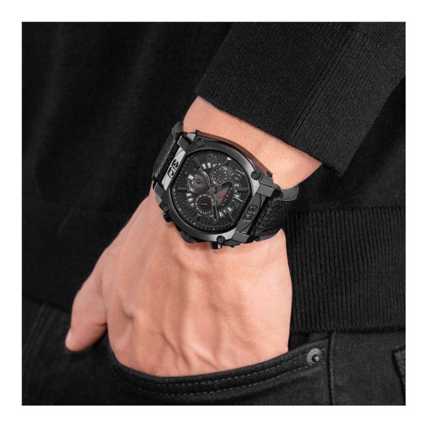 Police Norwood Gents Charcoal Dial Black Case Black Leather Strap Watch on Sale