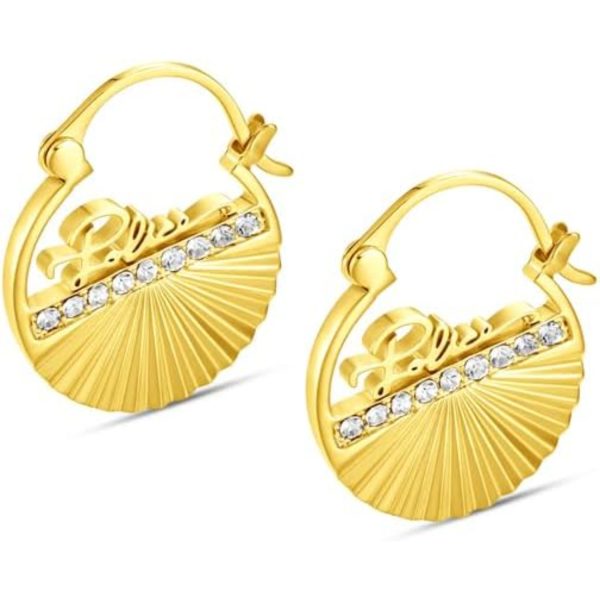 Police Seashell Ladies Gold Plated Earrings with Crystals Hot on Sale