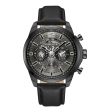 Police Menelik Gents Charcol Dial IP Black Case Black Leather Strap Watch Online Hot Sale