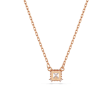 Swarovski Stilla necklace pendant Square cut, White, Rose gold-tone plated Fashion