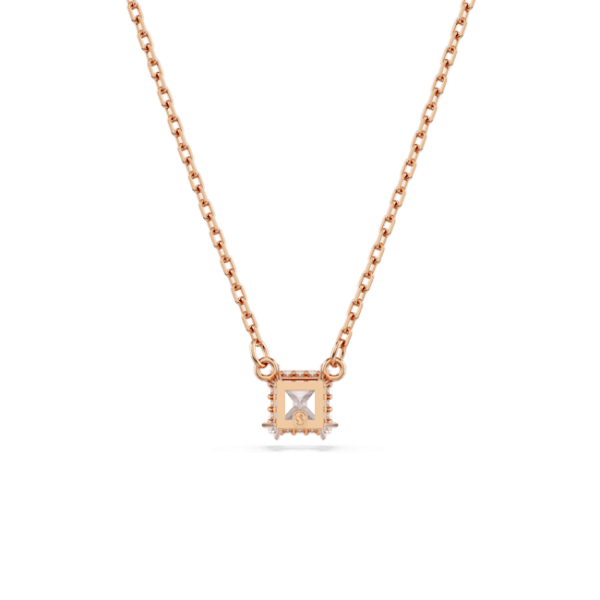 Swarovski Stilla necklace pendant Square cut, White, Rose gold-tone plated Fashion