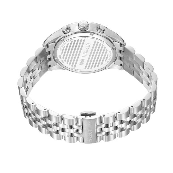 Cerruti 1881 Cavareno Gents Analog Round Shape White Dial Stainless Steel Silver Watch Discount