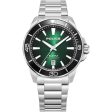 Police Thornton Gents Green Dial Stainless Steel Silver Watch Discount