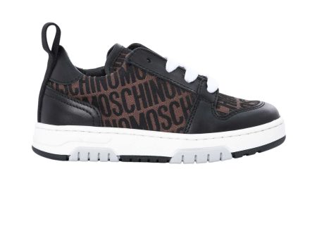 Moschino Kids Boy s Brown & Black Sneaker Supply