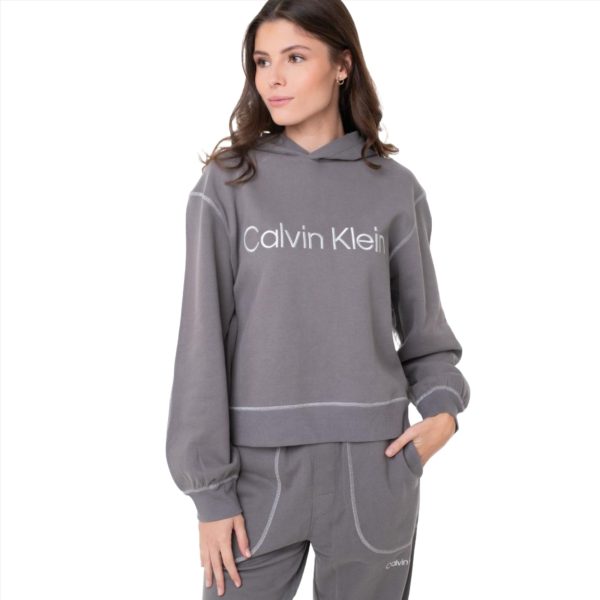 Calvin Klein Women s Grey Lounge Hoodie Hot on Sale