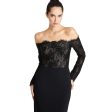 Theia Women s Adrina Shoulder Gown Black Dress For Sale