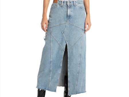 Replay Women s Workwear long skirt in denim Hot on Sale