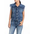 Replay Women s Atelier Replay fringed vest in Denim Hot on Sale