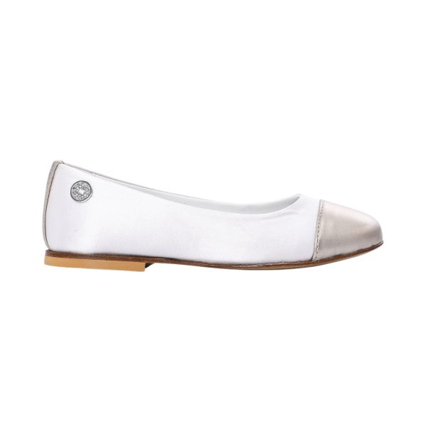 Elie Saab Kids Girl s White & Gold Ballerina Cheap