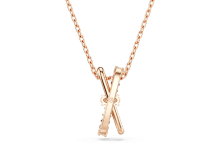 Swarovski Hyperbola Necklace Pendant Mixed Cuts, Twist, White, Rose gold-tone plated For Discount