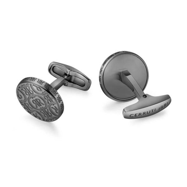 Cerruti Gents Stainless Steel IP Gun Cufflinks For Discount