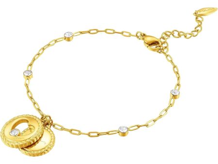 Police Amour Gold Plated Ladies Bracelet With Charms and Crystals Fashion