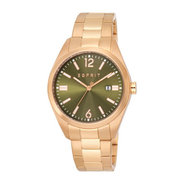 Esprit Mason II Gents Green Diat Stainless Stee Rose Gold Watch Online