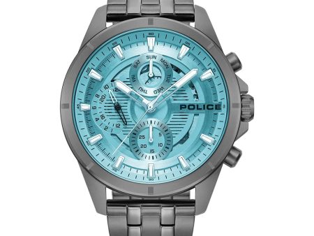 Police Malawi Gents Blue Dial Stainless Steel IP Gun Watch Sale