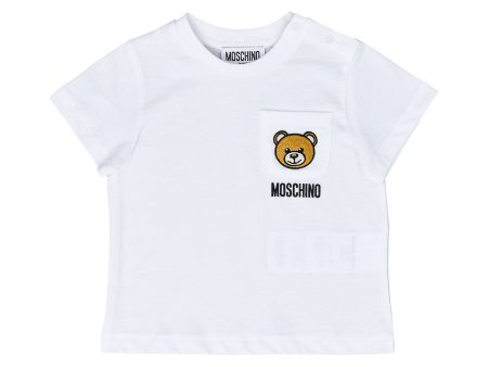 Moschino Kids Baby Boy T-shirt with Teddy Bear and Logo Online Hot Sale