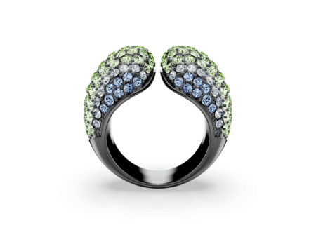 Swarovski Sublima Cocktail Ring Round cut, Multicolored, Ruthenium plated Hot on Sale