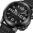 Police Automated Gents Black Dial Black Case Black Leather Strap Watch For Cheap