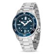 Cerruti Pesaro Gents Blue Dial Silver Stainless Steel Watch Discount