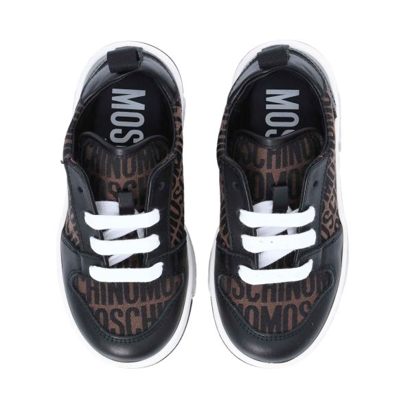 Moschino Kids Boy s Brown & Black Sneaker Supply