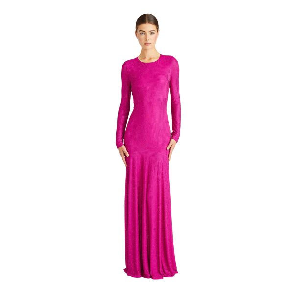 Ml By Monique Lhuillier Women s Diana Berry Long Dress on Sale