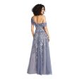 Theia Women s Fiorella Dropped Gown Periwinkle Dress Cheap